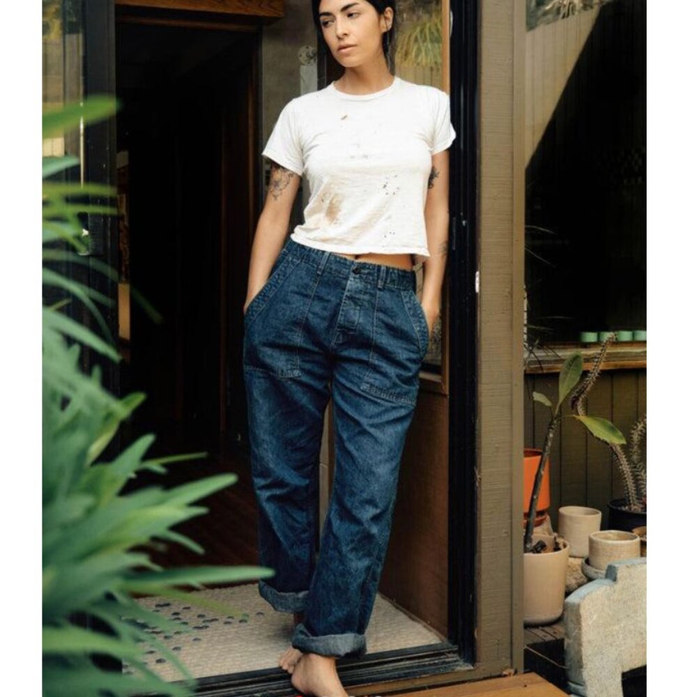 Imogene + Willie Blake  military trouser in washed indigo